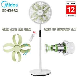 Quạt Midea inverter SDH30RX công suất 18W, quạt đứng Midea vận hành siêu êm với 8 cánh