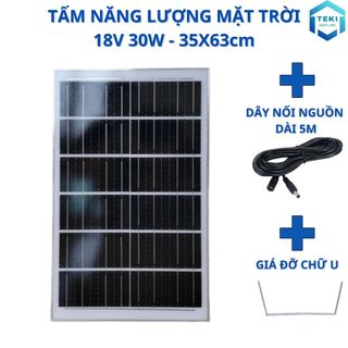 Tấm pin năng lượng mặt trời mono 18v 30w 35x63cm - teki