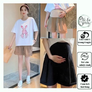 Quần bầu Ki An️ QB036 chất ruby thái gập gấu ống rộng - hàng loại 1-  quần sooc bầu siêu mát siêu đẹpsize từ s~3xlcó chu