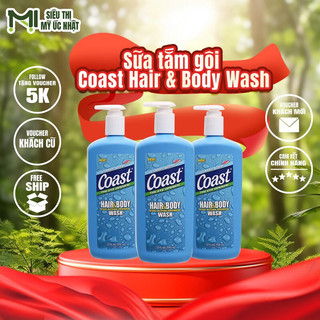 Sữa tắm gội coast hair & body wash 946ml có vòi