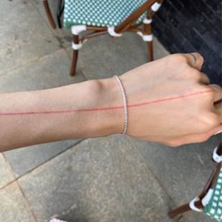  Lắc tay nam nữ bạc 925 trơn cơ bản sợi thừng xoắn - Nepherteti 