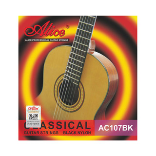 Bộ dây đàn Guitar Classic, Classical, Nylon - Alice AC107BK - Black nylon plain string, Coated Copper Alloy Winding