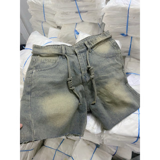 Quần short jeans phối dây dài Unisex