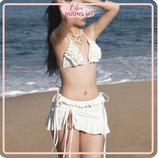 2024 Hot Bikini Ba Mảnh Tam Giác Đồ Bơi Cao Cấp Kèm Váy Bèo ,Hương Mỹ Bikini