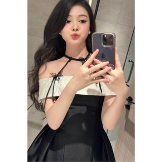 Đầm nữ taffta trễ vai choker hồ điệp thiết kế dự tiệc sang chảnh hàng chuẩn chất xịn