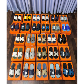 Full các màu có sẵn tại Shop - Dép nam HM phiên bản đế fit gỗ - Chất liệu da cao cấp - Dễ phối đồ và sang trọng