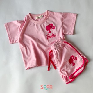 Set bộ bé gái hồng Barbie