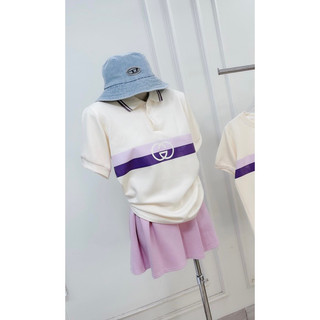 SET ÁO GG VẠCH TÍM CHÂN VÁY XOÈ