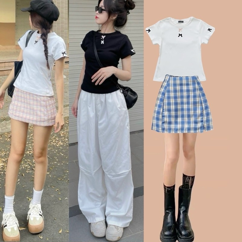 Áo Thun Baby Tee Gắn Nơ Unisex Chất Cotton Co Dãn, Áo Phông Đính Nơ Form Fit Local Brand Cho Nam Nữ - Gtm Store