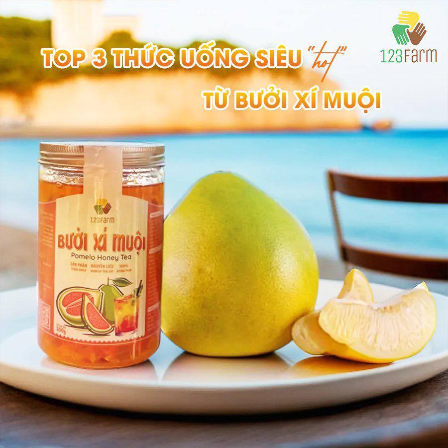 Xí Muội Bưởi Thạch Bưởi 123Farm hủ 500gr Bưởi Xí muội