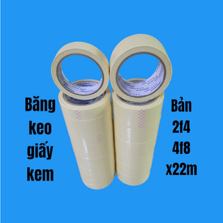 BĂNG KEO GIẤY KEM BẢN 4F8 X 22M