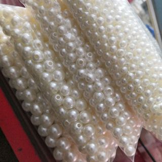 COMBO 10 Túi Hạt ngọc trai nhựa có lỗ xỏ . Size từ 3mm => 18mm {100g}{500g}{1kg}