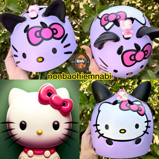  Mũ bảo hiểm Hello Kitty dễ thương cho bé iu❤️ Phôm siêu nhẹ có thoáng khí mát 
