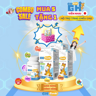 Combo 5 tặng 1 Viên nhai kích hoạt Gen tăng chiều cao GH Genki Nhật Bản -Hộp 90 viên