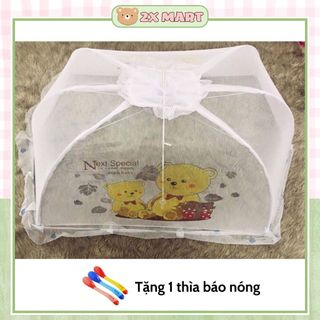 Màn chụp cho trẻ sơ sinh Thái Lan viền ren khung thép không rỉ. Mùng chụp cho bé dùng dây rút - 2X MART