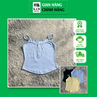 Áo 2 dây xưởng bigsize - áo hai dây bigsize nữ gài nút chất thun gân co giãn 3 màu, 3 size từ 60-90kg