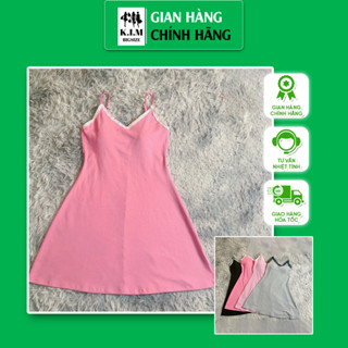 Đầm 2 Dây Xưởng BigSize - Váy Hai Dây Phối Ren Cổ Thun Gân Co Giãn, Bên Trong Có Mút Ngực  BigSize 60-90kg