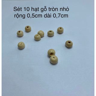 Set 10 hạt gỗ hình tròn