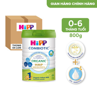 Thùng 4 lon Sữa bột công thức HiPP 1 Organic Combiotic 800g (4 lon x 800g)