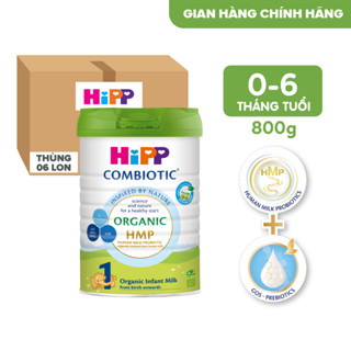 Thùng 6 lon Sữa bột công thức HiPP 1 Organic Combiotic 800g (6 lon x 800g)