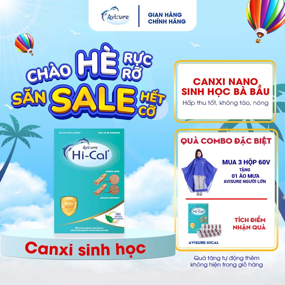 Canxi cho bà bầu Avisure Hical canxi nano sinh học cho bà bầu, cho con bú, người cao tuổi