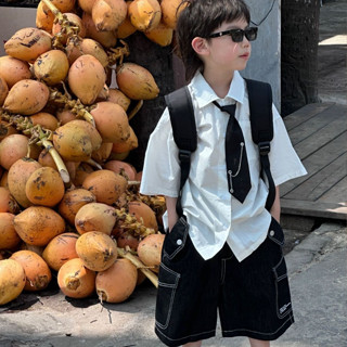 (12-40kg) Quần áo bé trai Quảng Châu Áo sơ mi bé trai SUKUN Quần sooc bò cho bé