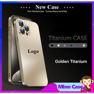 Ốp lưng điện thoại Vàng Titan chống vân tay kết hợp viền dẻo cho 15promax 15 14 13 Pro MAX 14 Plus 12 11 Pro MinnCase