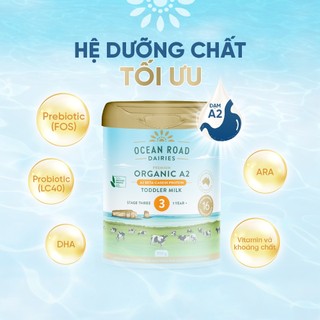 Combo 3 hộp (1 thùng) sữa công thức Hữu cơ chứa đạm A2 Ocean Road Dairies (900g) - Nhập khẩu Úc, phát triển toàn diện
