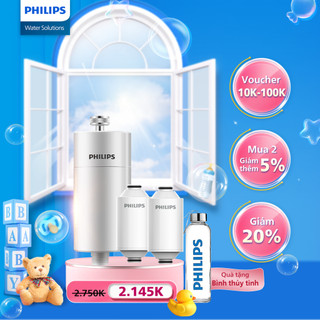 Combo 2 năm sử dụng Bộ lọc nước vòi sen Philips AWP1775 (Tặng bình thủy tinh Philips)