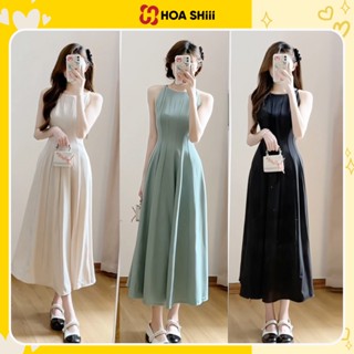  Váy thiết kế cổ yếm dáng dài chất tuyết mưa tiểu thư Hàn Quốc siêu xinh  kèm video Hoadanbistore 