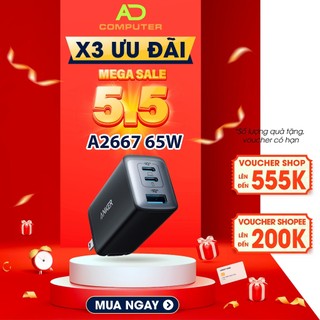Củ Sạc ANKER 735 Nano II GaN  Prime 65W -  3 cổng 2USB-C & 1USB-A - A2667  - PP bởi Viettel