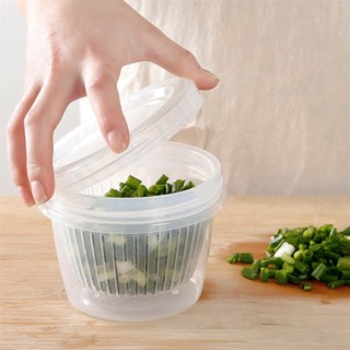  Hộp Đựng Hành Tỏi Gừng Bảo Quản Tủ Lạnh Tròn Có Lỗ Thoát Nước  Chống Ẩm Cấp Đông Thực Phẩm Nắp Kín Tránh Mùi Tiện Lợi 