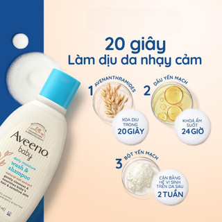 Sữa Tắm Aveeno Kiêm Dầu Gội Baby Daily Moisture 236ml