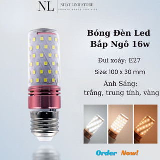 Bóng Đèn Led Bắp Ngô 16w Siêu Sáng, Bóng Led Đui Xoáy, Thiết Kế Nhỏ Gọn, Hiện Đại