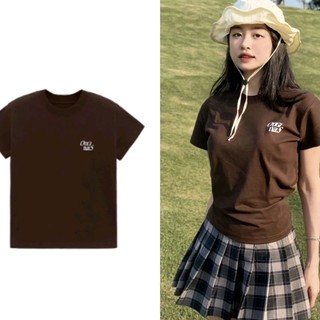 Áo baby tee basic brown mẫu mới 2023