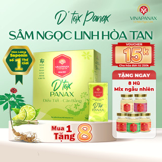  Bột uống detox thải độc gan Sâm Ngọc Linh D'tox Panax (15 gói x 10g) Tặng 8 hũ Sâm Ngọc Linh Yến sào 35%