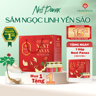  Hộp 6 hũ Sâm Ngọc Linh Yến sào Khánh Hòa 35% Nest Panax hỗ trợ ngủ ngon, bồi bổ cơ thể (hũ 70ml)