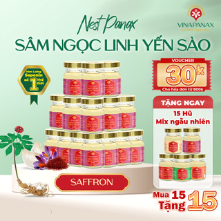 Saffron - Combo Sâm Ngọc Linh Yến sào Saffron Nest Panax hỗ trợ ngủ ngon, bồi bổ cơ thể hũ 70ml (Yến sào 35%)