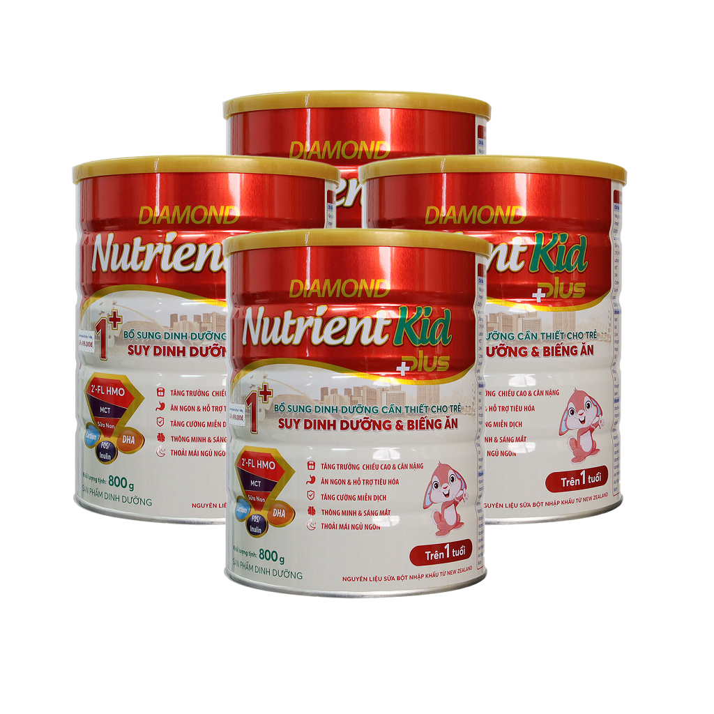 Combo 4 Lon Sữa Nutrient Kid Plus 1, 2 700g [Date 2027]
