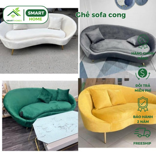 Ghế sofa cong 1m70, sofa hạt đậu - ghế đặt phòng spa siêu sang trọng bảo hành 24 tháng/SmartHomes