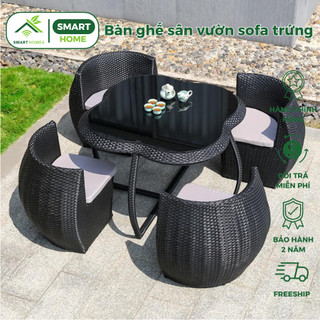 Bàn ghế sân vườn sofa nữa trứng cao cấp SmartHomes/BẢO HÀNH 2 NĂM