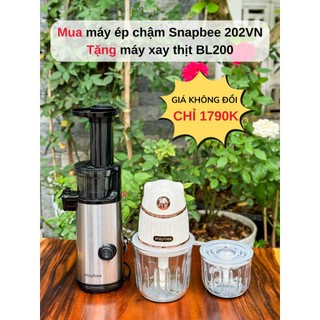 Máy ép hoa quả chậm Snapbee SK202 ép kiệt bã, nhỏ gọn, dễ lắp ráp - Chính hãng, bảo hành 24 tháng