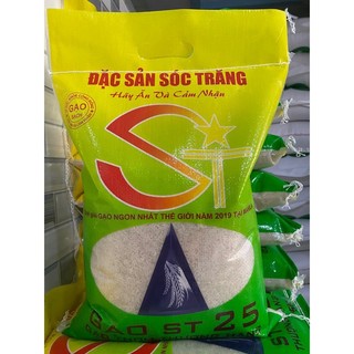 Gạo st25 loại 1 bao 5kg , combo 10 kg dẻo mềm thơm cơm