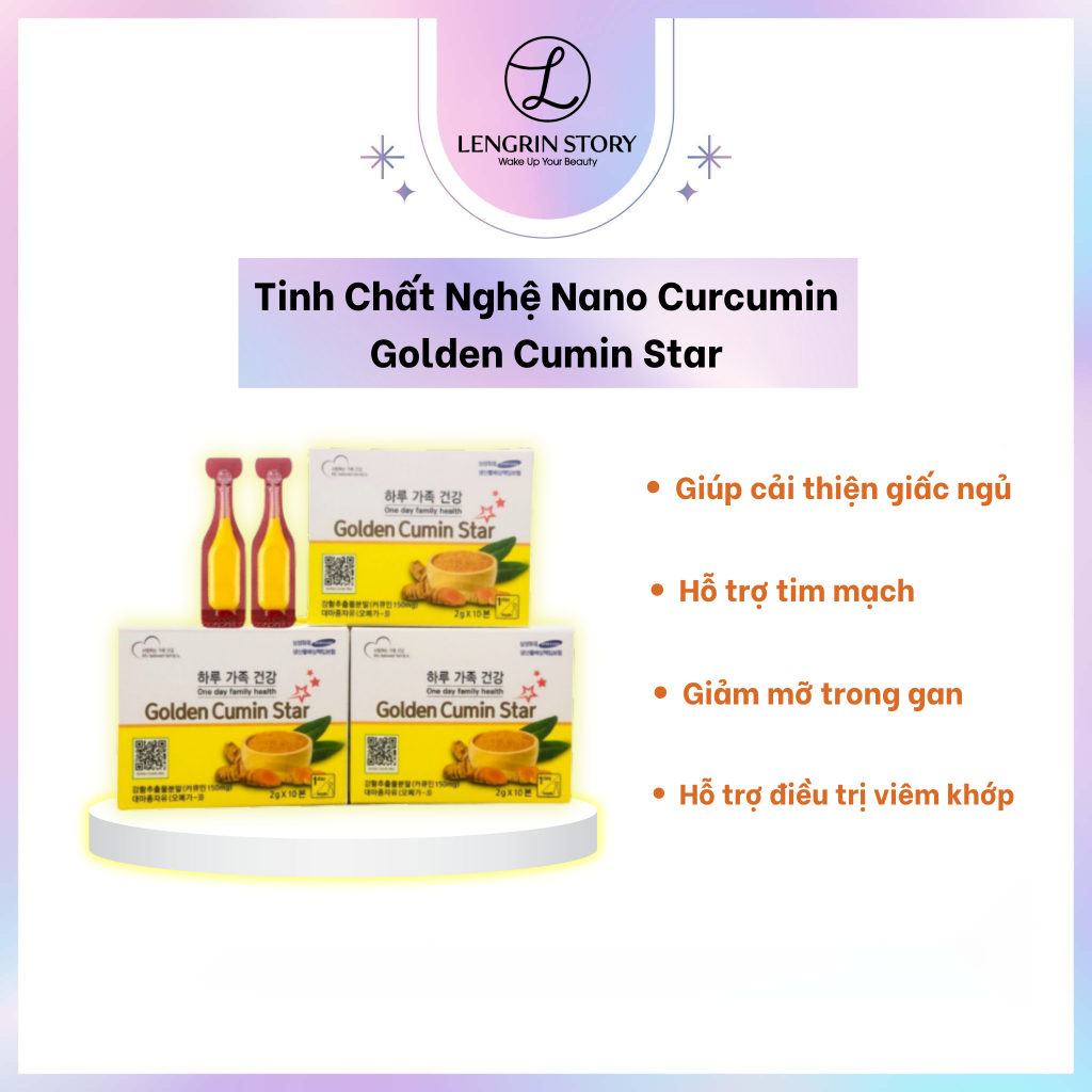 Tinh Chất Nghệ Golden Cumin Star Omega3 Hàn Quốc Tinh Nghệ Nano Tăng Cường Sức Khỏe Combo 2 hộp ( Mỗi hộp 30 tép )