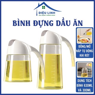 Bình rót dầu ăn thủy tinh, Nước Mắm, Xì Dầu, Tự Động Mở Nắp Khi Rót Dieulinhshop