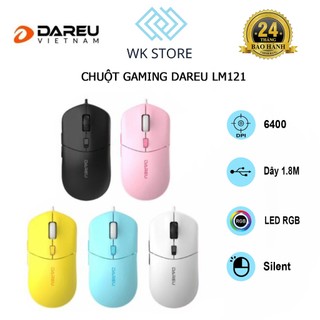 Chuột gaming dareu lm121 black | rgb | silent click | dpi 6400 - chính hãng