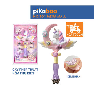 Đồ chơi gậy phép thuật kỳ lân Pikaboo, họa tiết hoạt hình ngỗ nghĩnh, đa dạng các phụ kiện đi kèm