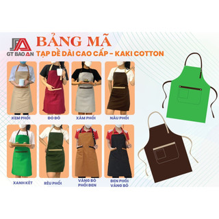 Tạp dề phục vụ quán, tạp dề pha chế, tạp dề làm bếp cao cấp vải kaki cotton dành cho nam nữ, tạp dề đồng phục cao cấp
