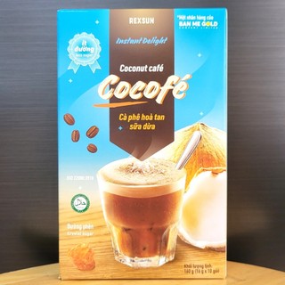 Hộp xanh / rexsun – 160g / 10 gói - cà phê hòa tan sữa dừa / 3 in 1 coconut coffee