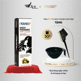 Kem nhuộm tóc phủ bạc YOUNG 204 màu NÂU ĐỎ thời trang 2 tuýp 60gr